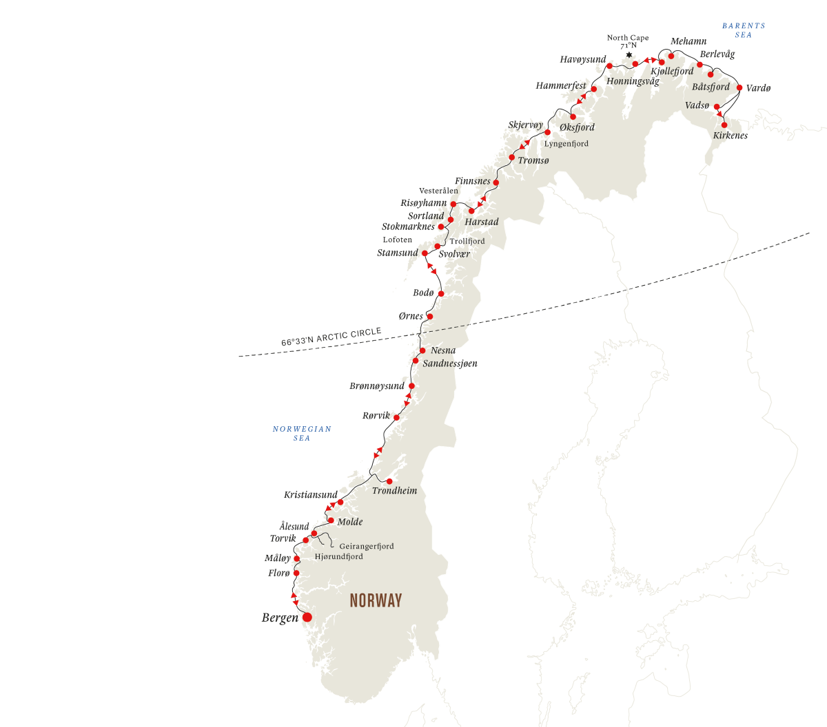 Roundtrip Voyage from Bergen | Explore Norway's Coastline