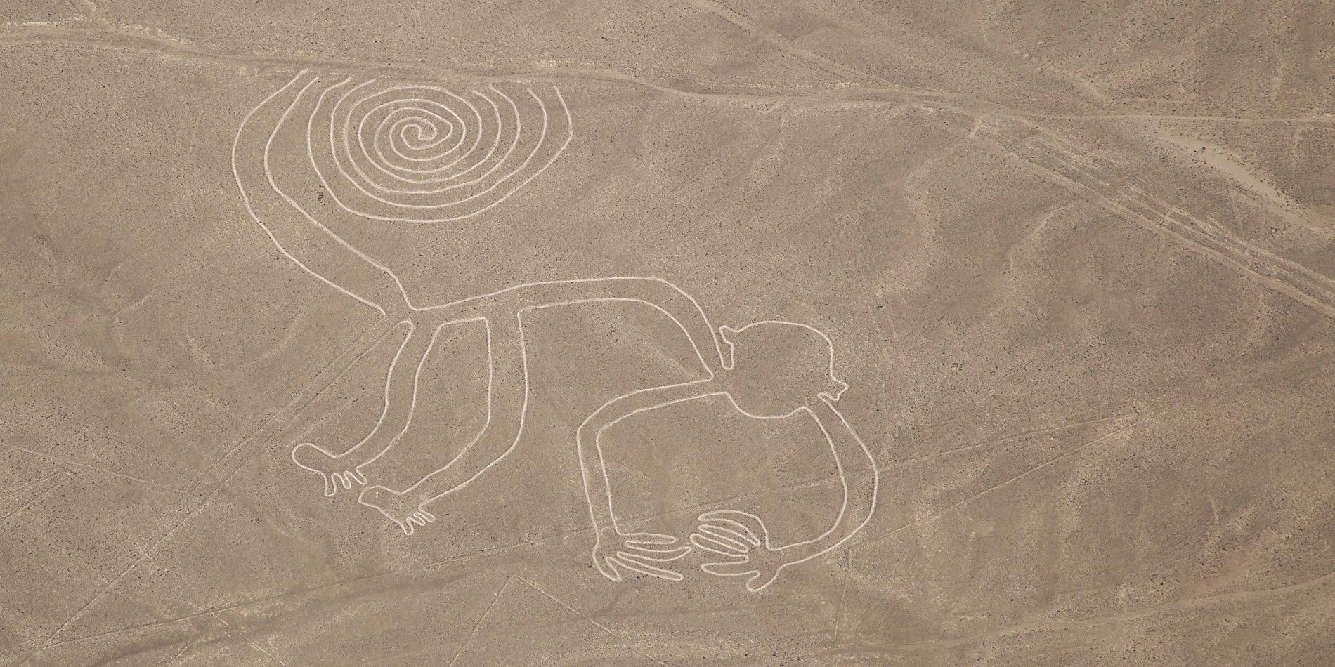 Monkey geoglyph, Nazca lines, Peru
