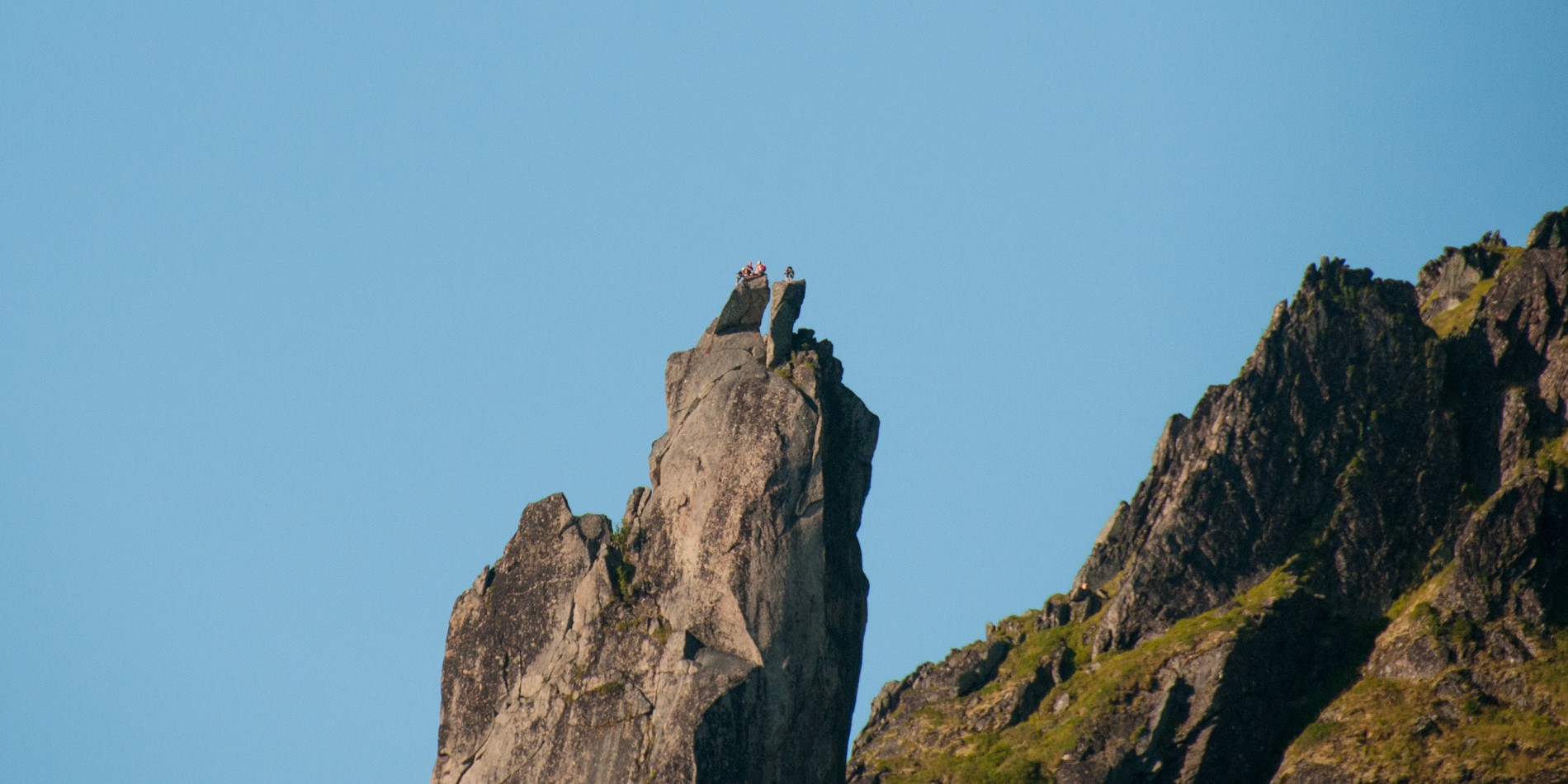 Climbers on top of Svolværgeita